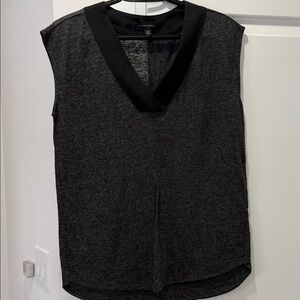 Banana Republic Charcoal Gray V-Neck Blouse